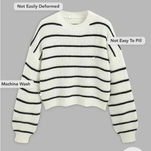 Striped Black and White Women's Sweater